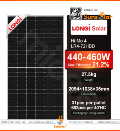 Pin Năng Lượng Mặt Trời Longi 460W - Hướng Dẫn Chi Tiết Lắp Đặt, Báo Giá