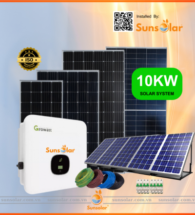 Báo Giá Hệ Thống Điện Mặt Trời 10kW - Pin Jinko, Inverter Growatt